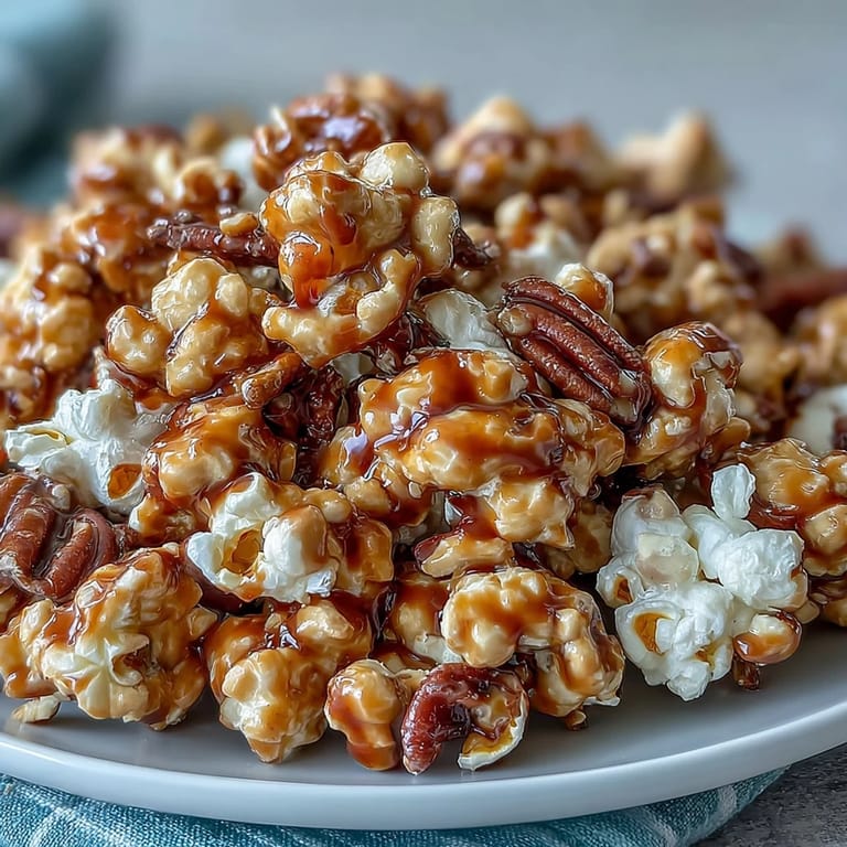 Golden caramel-coated popcorn and roasted peanuts create a crunchy, irresistible snack mix for baseball season gatherings and movie nights.