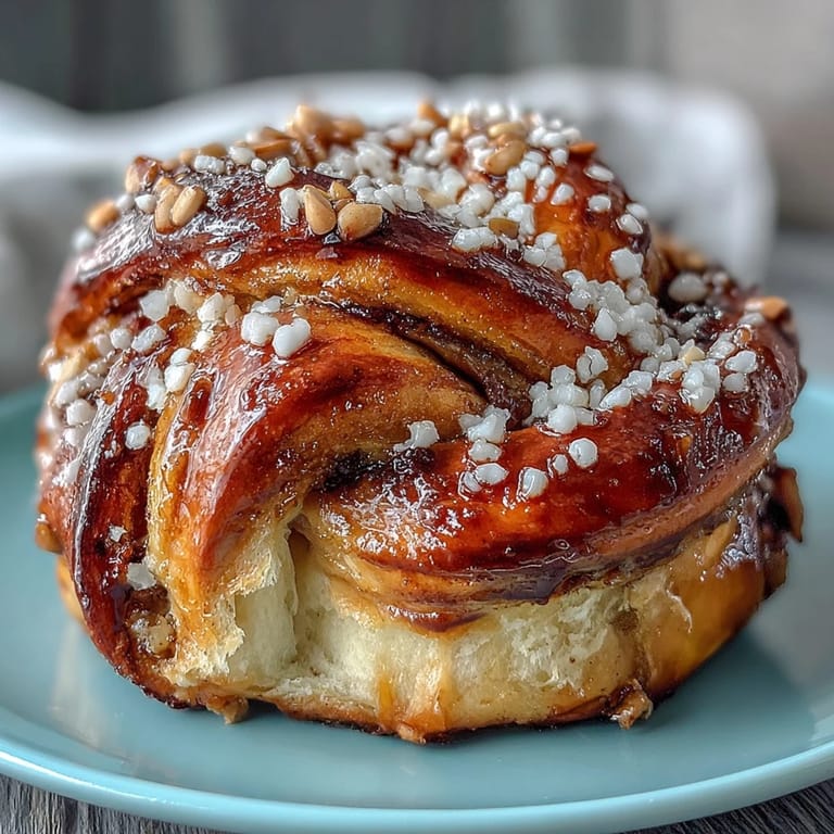 Delicate Swedish cardamom buns twisted into knots, featuring a rich cardamom butter filling and glistening pearl sugar, perfect for coffee or fika.