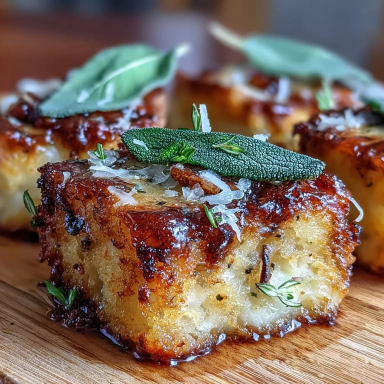 Crispy pan-fried gnocchi in rich brown butter with aromatic sage, garnished with Parmesan and lemon zest for brightness.