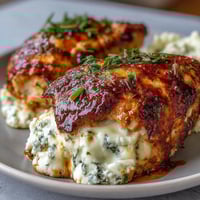 Creamy cottage cheese buffalo chicken dip with shredded chicken, melty cheeses, and spicy buffalo sauce, baked until bubbly and golden.