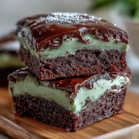 Shamrock-shaped brownies with glossy green icing and festive sprinkles for St. Patrick's Day celebrations.